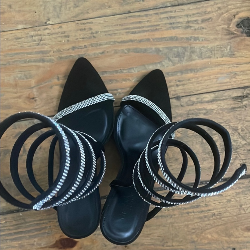 Charlotte Russe Black Spiral Heels